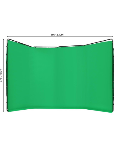 Fondo de Pantalla Verde 4x2.4m con Soporte Ajustable Orudauy