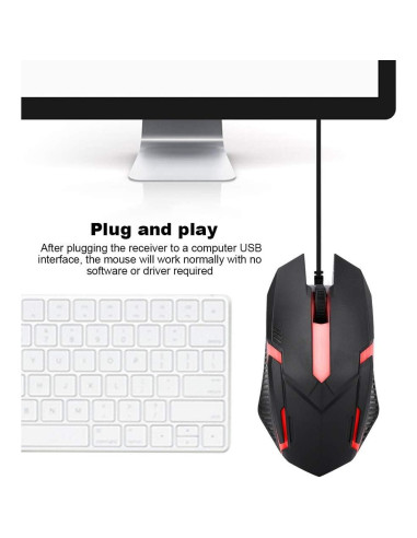 Ratón Gaming con Cable Pomya 1600DPI Ergonómico para PC