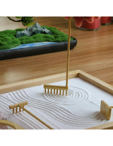 Juego de Rastrillos Zen de Bambú 6PCS - Herramientas de Jardín Juego de Rastrillos Zen de Bambú 6PCS - Herramientas de Jardín