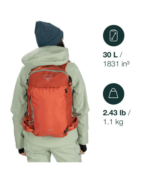 Mochila Osprey Sopris 30L para Esquí y Snowboard Negra Mochila Osprey Sopris 30L para Esquí y Snowboard Negra