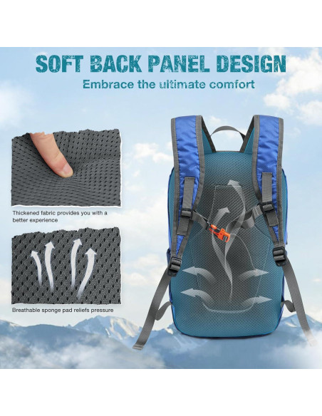 Mochila de Senderismo Plegable G4Free 20L Ligera Azul Mochila de Senderismo Plegable G4Free 20L Ligera Azul