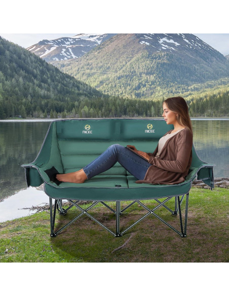 Silla de Camping Doble Nice C, Loveseat Plegable Acolchado Silla de Camping Doble Nice C, Loveseat Plegable Acolchado