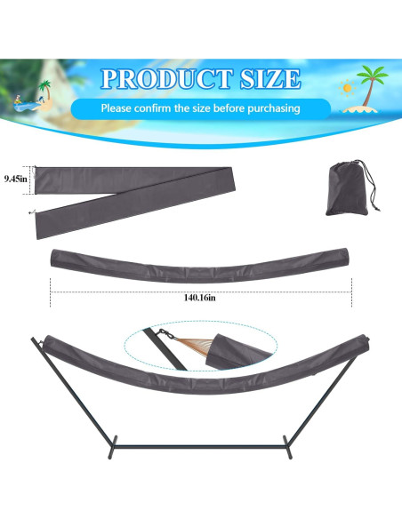 Funda Impermeable para Hamaca GliCraft 2 Pcs 356x24 cm Gris Funda Impermeable para Hamaca GliCraft 2 Pcs 356x24 cm Gris
