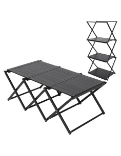 Mesa Plegable Portátil HI SUYI de Aluminio 3 Niveles 91x46 cm