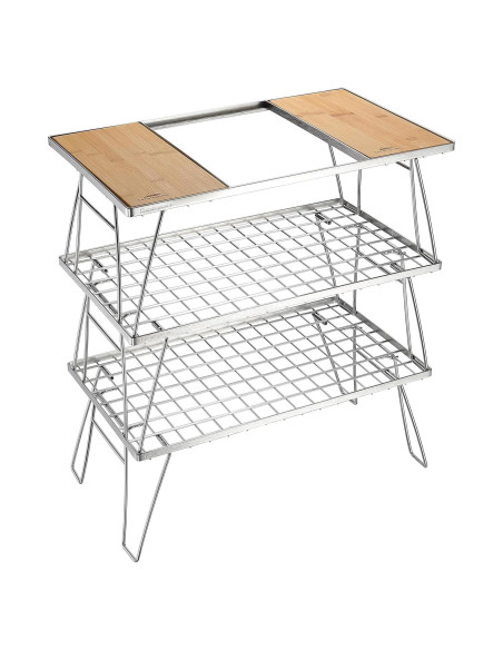 Mesa de Asado Campingmoon CK-3 Acero Inoxidable Plegable Mesa de Asado Campingmoon CK-3 Acero Inoxidable Plegable