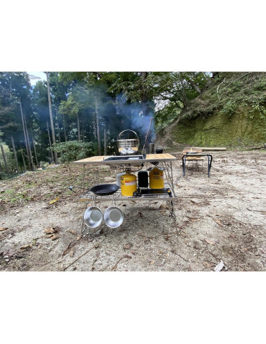 Mesa de Asado Campingmoon CK-3 Acero Inoxidable Plegable