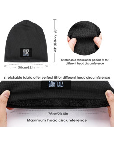 Gorro de invierno unisex GYAUOLOP negro calavera forro polar 2