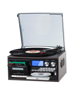 Tocadiscos Retro Jorlai T408 9 en 1 Bluetooth CD Radio AM/FM