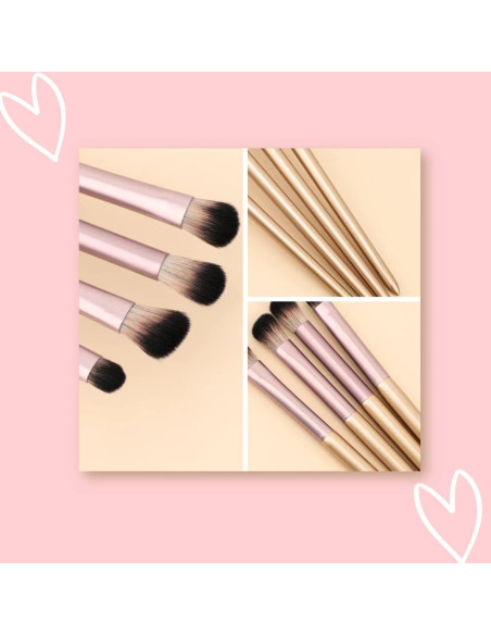 Kit de 4 Brochas de Sombra de Ojos Aura - Suaves y Profesionales Kit de 4 Brochas de Sombra de Ojos Aura - Suaves y Profesionales