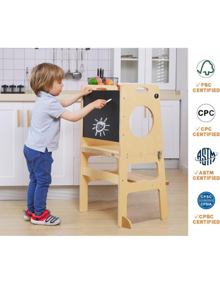 Torre de Estudio 4 en 1 FANABAS para Niños - Pizarra y Taburete Torre de Estudio 4 en 1 FANABAS para Niños - Pizarra y Taburete