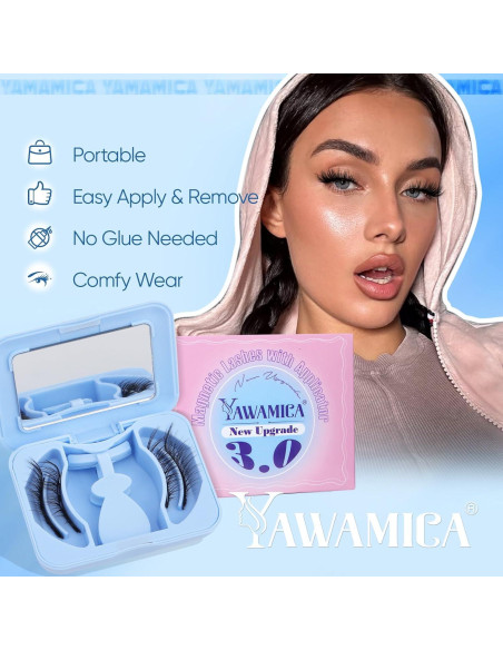 Pestañas Magnéticas Ojo de Gato Yawamica 16mm con Aplicador Pestañas Magnéticas Ojo de Gato Yawamica 16mm con Aplicador