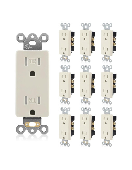Paquete de 10 Receptáculos Decorativos TOPELER 15A 125V Paquete de 10 Receptáculos Decorativos TOPELER 15A 125V