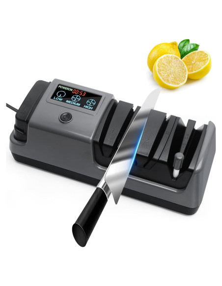 Afilador de cuchillos eléctrico Psythuor 5 en 1 con LCD Afilador de cuchillos eléctrico Psythuor 5 en 1 con LCD