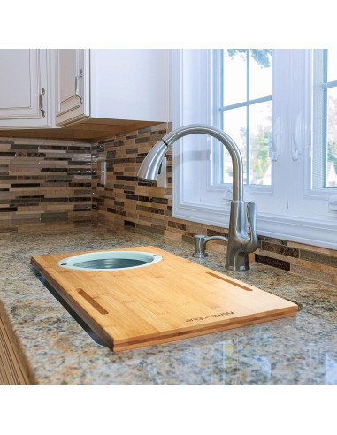 Tabla de Cortar de Bambú Homevative con Colador Plegable 61x30.5 cm