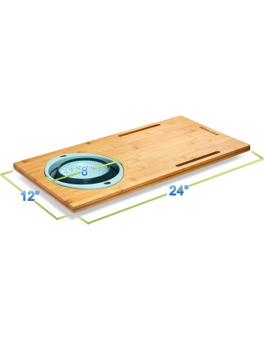 Tabla de Cortar de Bambú Homevative con Colador Plegable 61x30.5 cm