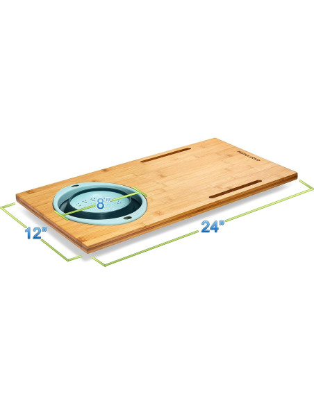 Tabla de Cortar de Bambú Homevative con Colador Plegable 61x30.5 cm Tabla de Cortar de Bambú Homevative con Colador Plegable 61x30.5 cm