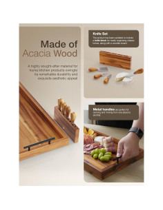 Tabla de Charcutería Grande Tidita 61x30.5cm Madera Acacia 2