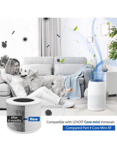Paquete de 2 Filtros HEPA Colorfullife para Purificador LEVOIT