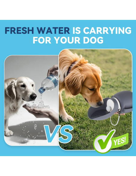 Botella de Agua para Perros NAMSAN 800ML Silicona Gris Botella de Agua para Perros NAMSAN 800ML Silicona Gris