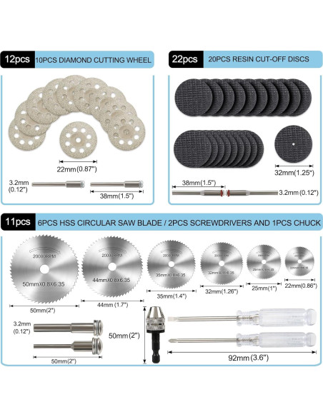 Kit de Accesorios para Herramienta Rotativa HOMEIDOL 76PCS Kit de Accesorios para Herramienta Rotativa HOMEIDOL 76PCS