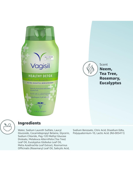 Lavado Femenino Vagisil Desintoxicación Saludable 355 ml Lavado Femenino Vagisil Desintoxicación Saludable 355 ml