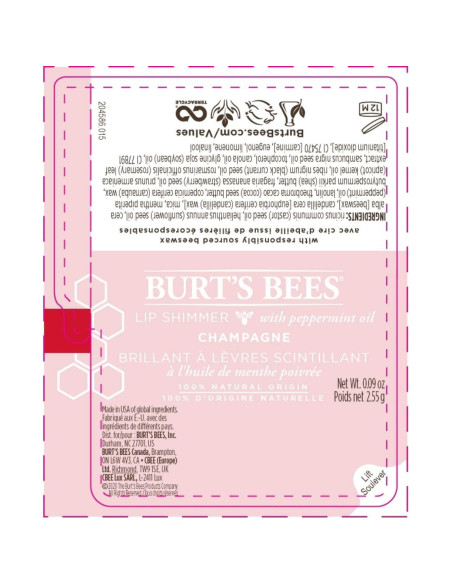 Brillo Labial Burt's Bees Champagne 2.54 g Hidratante Natural Brillo Labial Burt's Bees Champagne 2.54 g Hidratante Natural