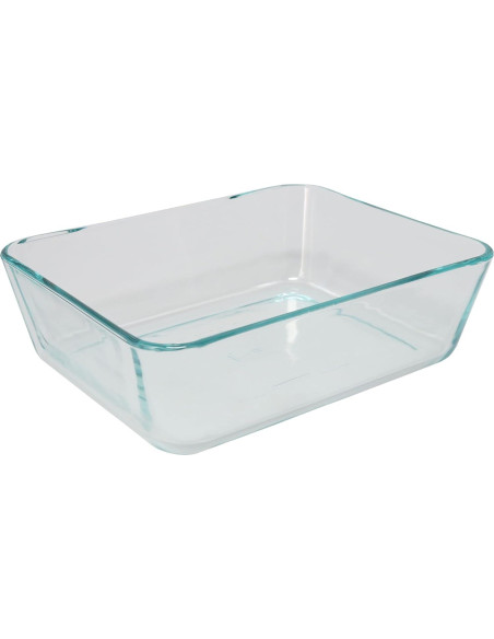 Set de 2 Platos de Vidrio Pyrex 11 Tazas con Tapas Azules Set de 2 Platos de Vidrio Pyrex 11 Tazas con Tapas Azules