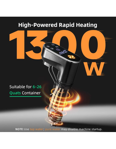 Máquina Sous Vide Outohome 1300W Control Táctil IPX7