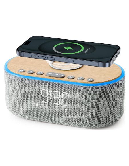 Reloj Despertador Bluetooth USCCE UE-268 con Carga Inalámbrica 10W Reloj Despertador Bluetooth USCCE UE-268 con Carga Inalámbrica 10W