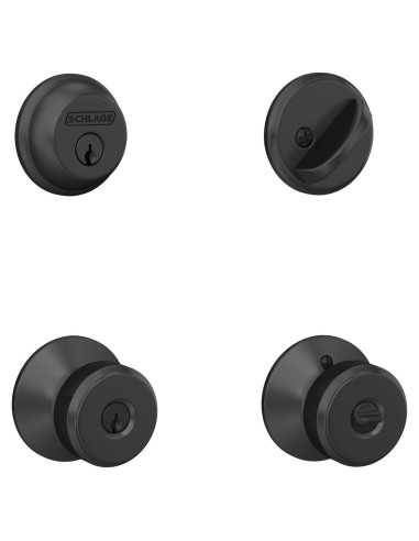 Cerrojo de Cilindro Simple Schlage FB50N G BWE 622 Negro Mate