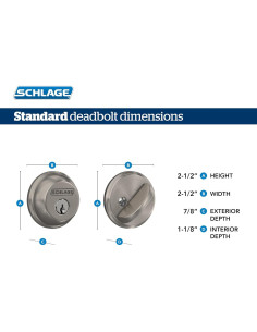 Cerrojo de Cilindro Simple Schlage FB50N G BWE 622 Negro Mate 2