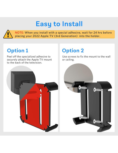 Soporte iDLEHANDS para Apple TV 4K 2022 - Montaje Pared/Techo