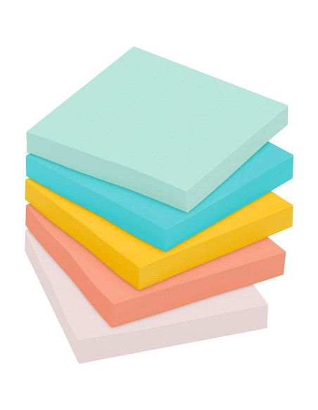 Notas Adhesivas Post-it 7.6x7.6 cm, 12 Blocs, Colección Cafetería Playa Notas Adhesivas Post-it 7.6x7.6 cm, 12 Blocs, Colección Cafetería Playa