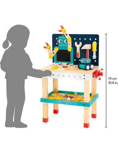 Banco de Trabajo Janod Brico'Kids con Robot y 51 Accesorios