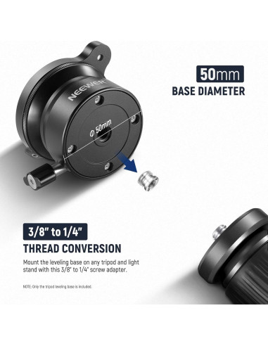 Base de Nivelación de Trípode NEEWER 50mm con Burbuja