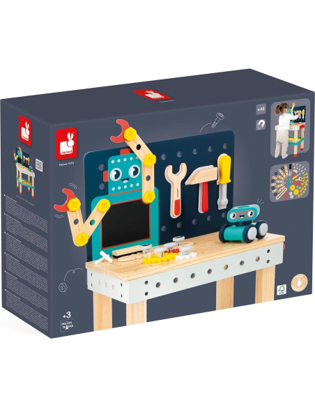 Banco de Trabajo Janod Brico'Kids con Robot y 51 Accesorios Banco de Trabajo Janod Brico'Kids con Robot y 51 Accesorios