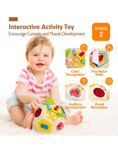 Cubo de Actividad Hahaland para Bebés 6-18 Meses - Juguete Educativo