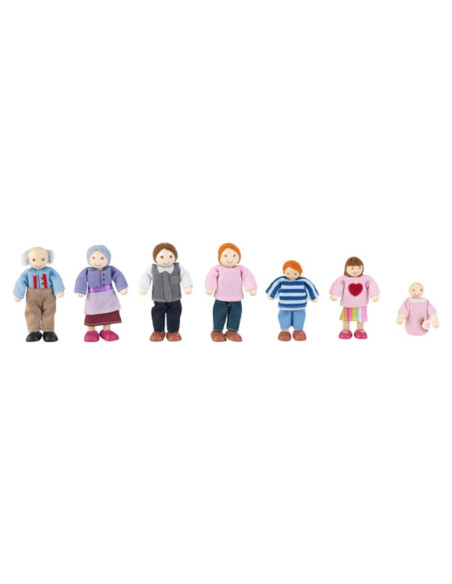Familia de Muñecas de Madera KidKraft 7 Piezas 12 cm Familia de Muñecas de Madera KidKraft 7 Piezas 12 cm
