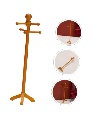 Perchero Miniatura Kisangel para Casa de Muñecas 14cm Madera