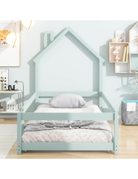 Cama de Piso Twin A ALFRESCOOL Madera Pino Verde Menta Cama de Piso Twin A ALFRESCOOL Madera Pino Verde Menta