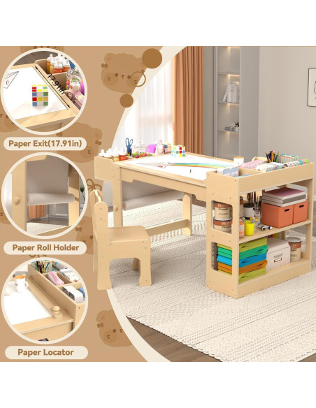Juego de Mesa y Sillas KidsBuddy para Niños con Almacenamiento Juego de Mesa y Sillas KidsBuddy para Niños con Almacenamiento