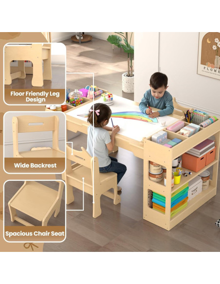 Juego de Mesa y Sillas KidsBuddy para Niños con Almacenamiento Juego de Mesa y Sillas KidsBuddy para Niños con Almacenamiento