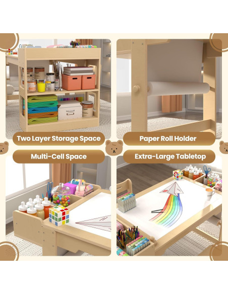 Juego de Mesa y Sillas KidsBuddy para Niños con Almacenamiento Juego de Mesa y Sillas KidsBuddy para Niños con Almacenamiento