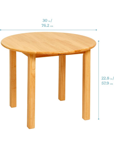Mesa Redonda de Madera ECR4Kids 76.2cm para Niños Miel