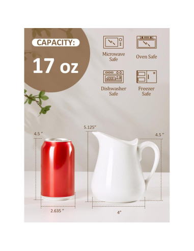 Jarra de Crema de Porcelana Yedio 0.5 kg Apta Microondas