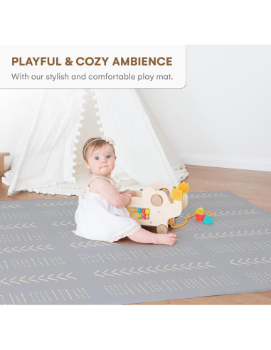 Alfombra de Juego para Bebés Master 182.88x121.92 cm Gris