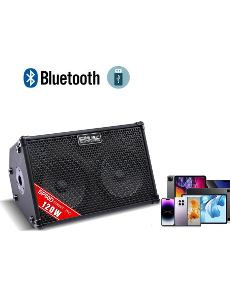 Amplificador Acústico Coolmusic BP60D 120W Bluetooth 7 Entradas Amplificador Acústico Coolmusic BP60D 120W Bluetooth 7 Entradas