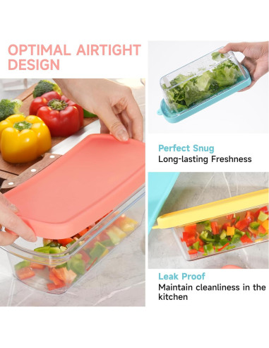4 Organizadores de Refrigerador LUVCOSY para Verduras Herméticos