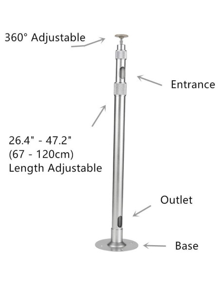 Soporte de Techo Universal para Proyector Ivosmart I-B120 Plata 20kg Soporte de Techo Universal para Proyector Ivosmart I-B120 Plata 20kg