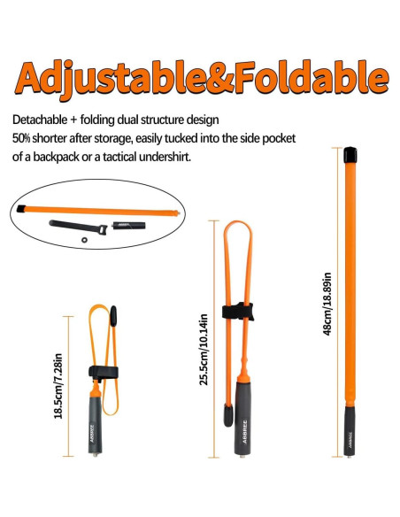 Antena Táctica ABBREE SMA-Femenino Naranja 47.6 cm 144/430MHz Antena Táctica ABBREE SMA-Femenino Naranja 47.6 cm 144/430MHz
